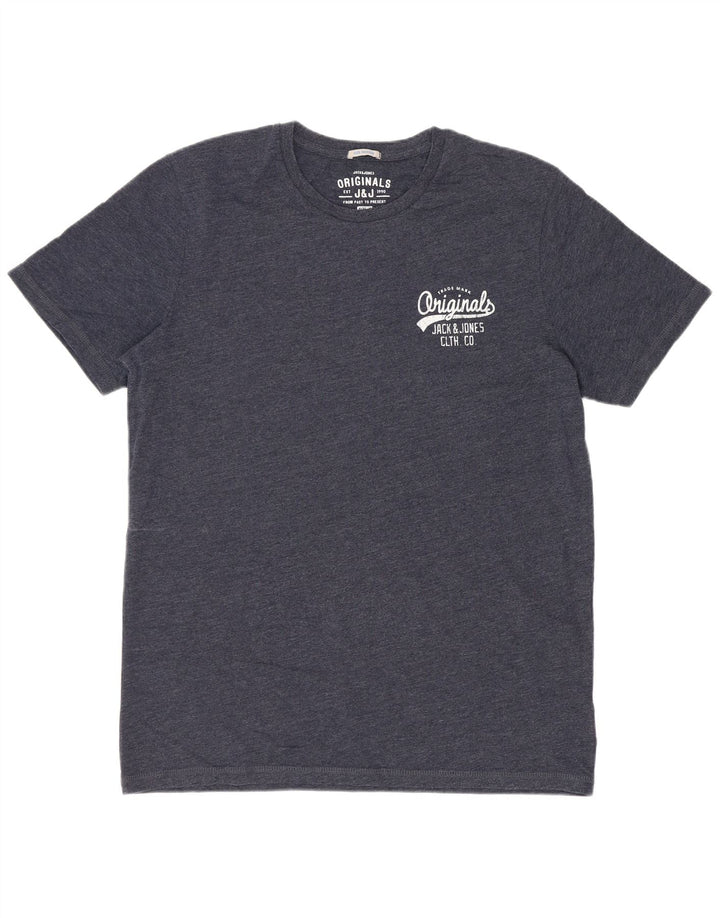 T-shirt męski Jack & Jones, średni, granatowy, bawełniany