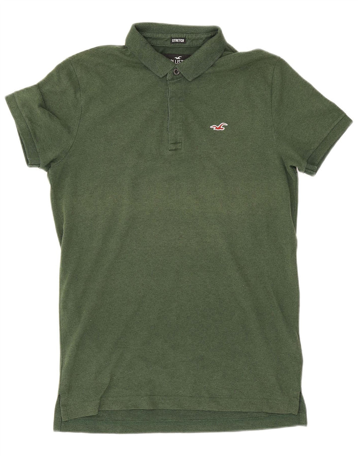 Męska koszulka polo Hollister, mała, zielona, bawełniana