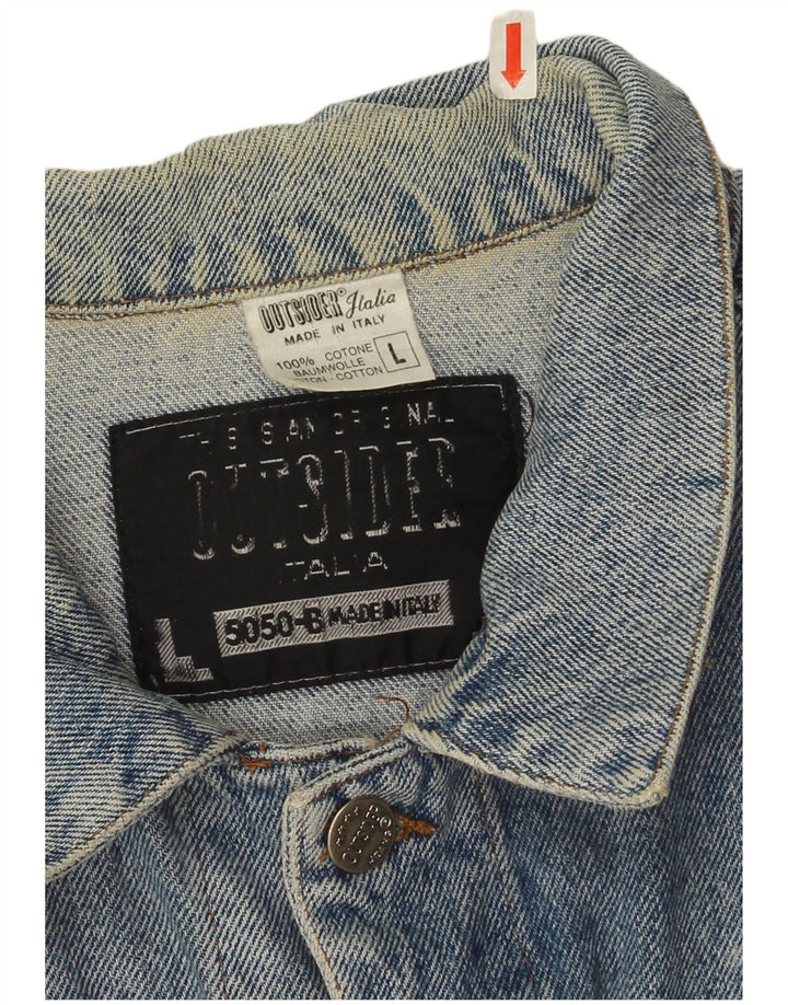 Męska kurtka jeansowa Outsider UK 40, duża, niebieska, bawełniana