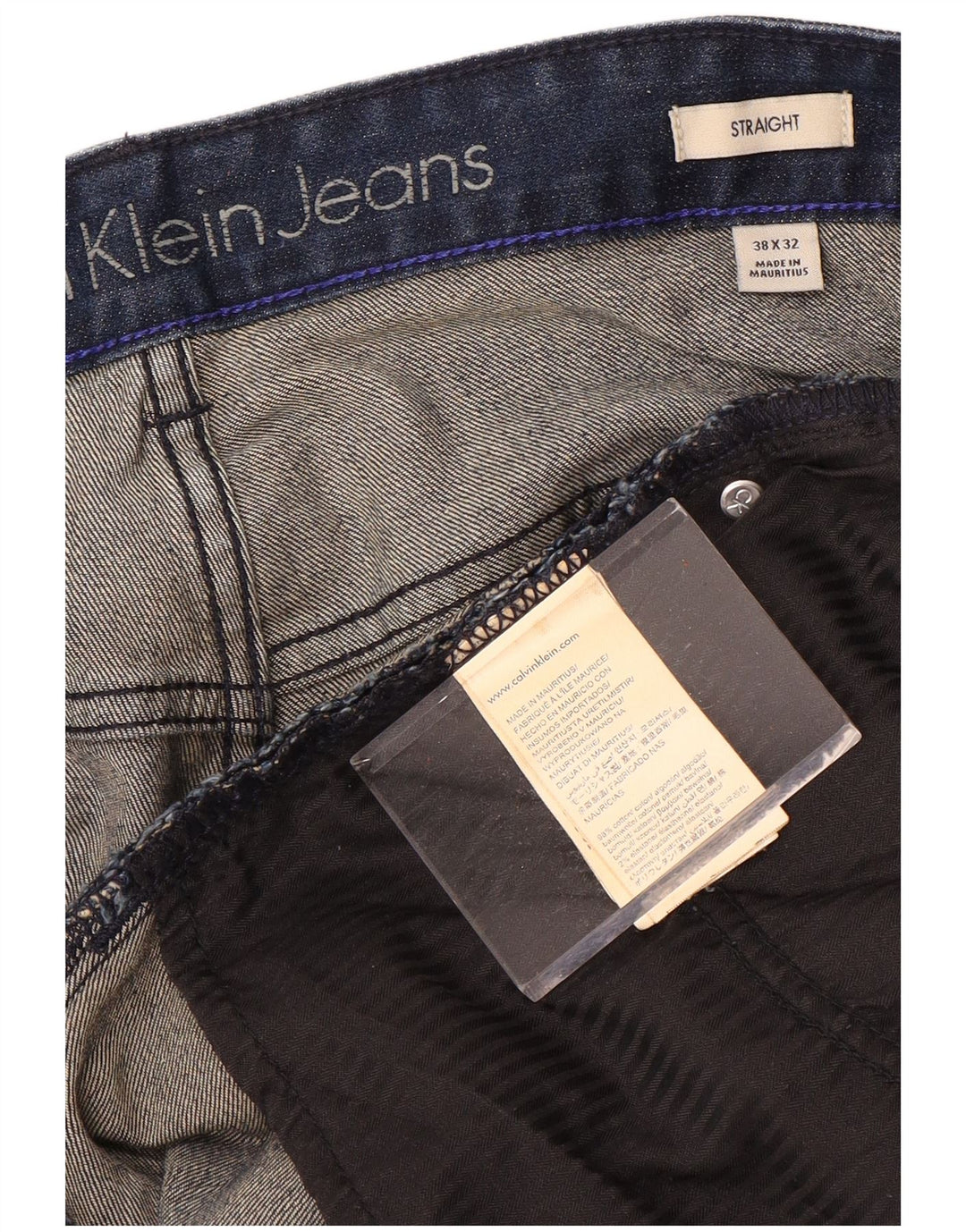 Męskie proste dżinsy Calvin Klein W38 L32 granatowe