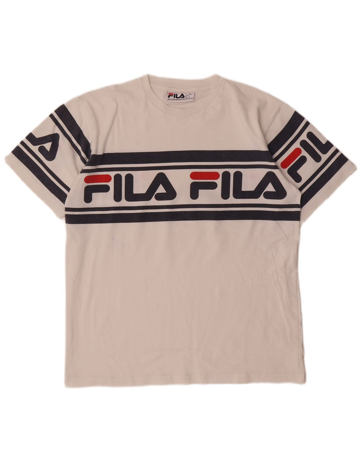 Męski T-shirt z grafiką Fila, mały, biały