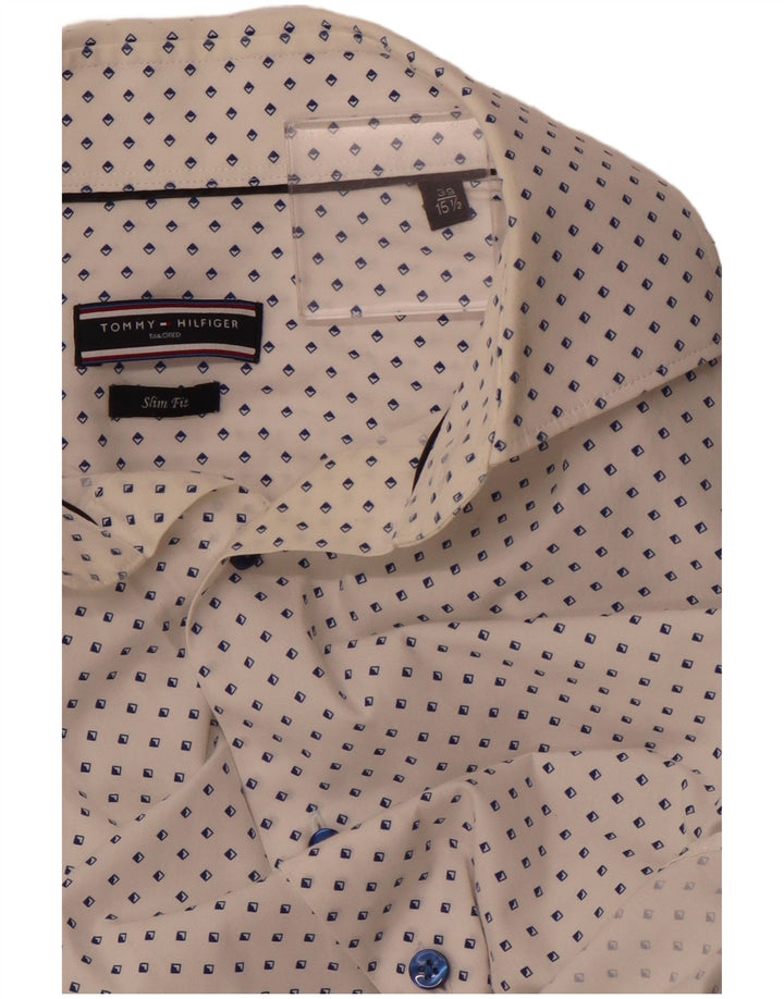 Męska dopasowana koszula TOMMY HILFIGER rozmiar 39 15 1/2 średnia biała geometryczna