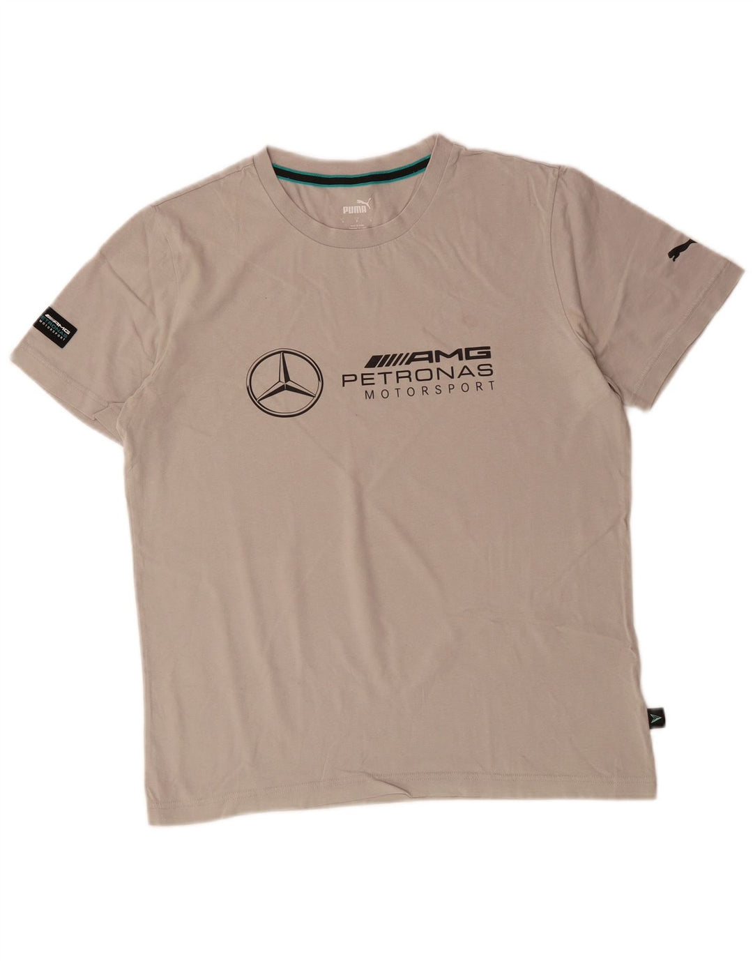 Męski T-shirt z grafiką PUMA, mały, szary, bawełniany