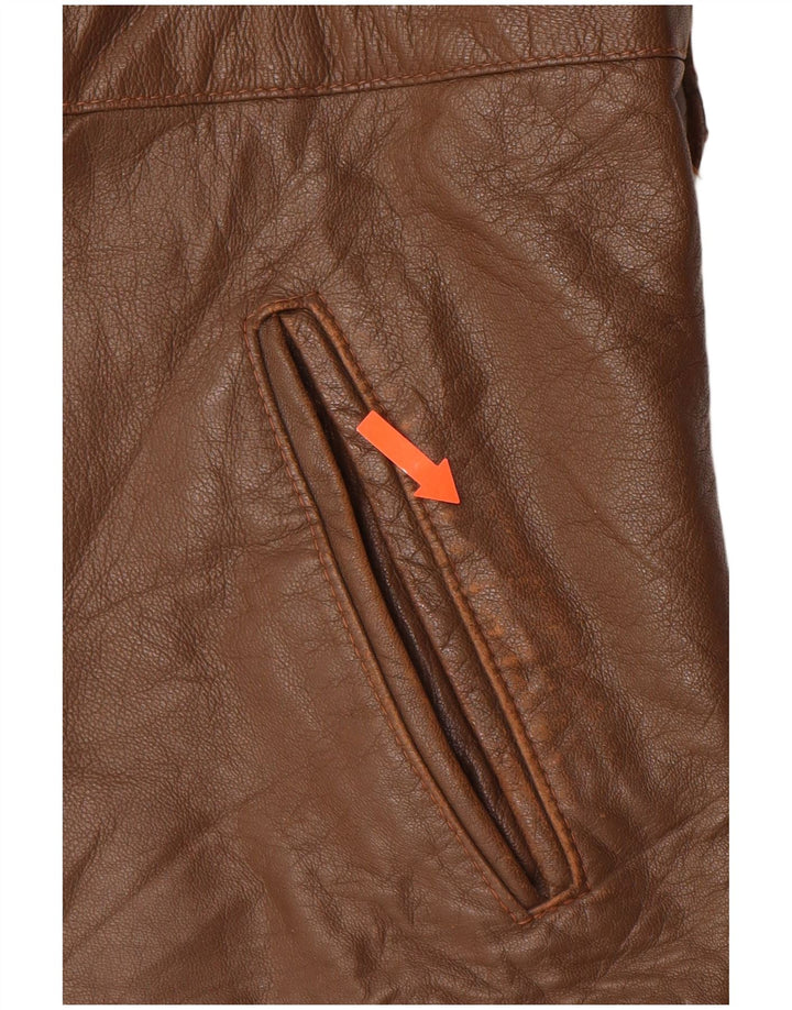 Męska kurtka skórzana VINTAGE IT 52 XL brązowa