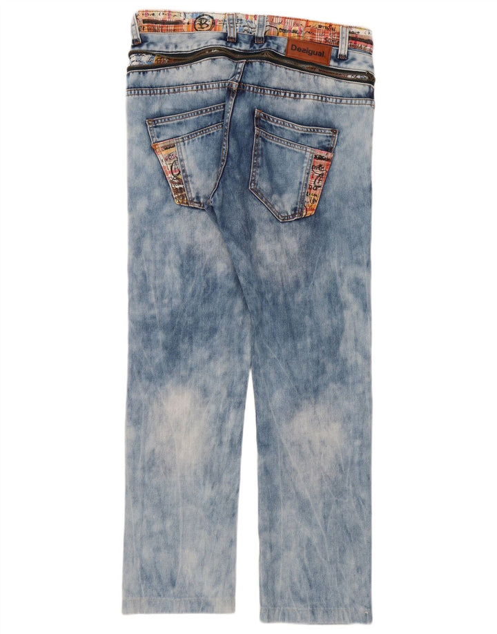 Desigual Męskie Proste Dżinsy W32 L30 Niebieskie Bawełniane