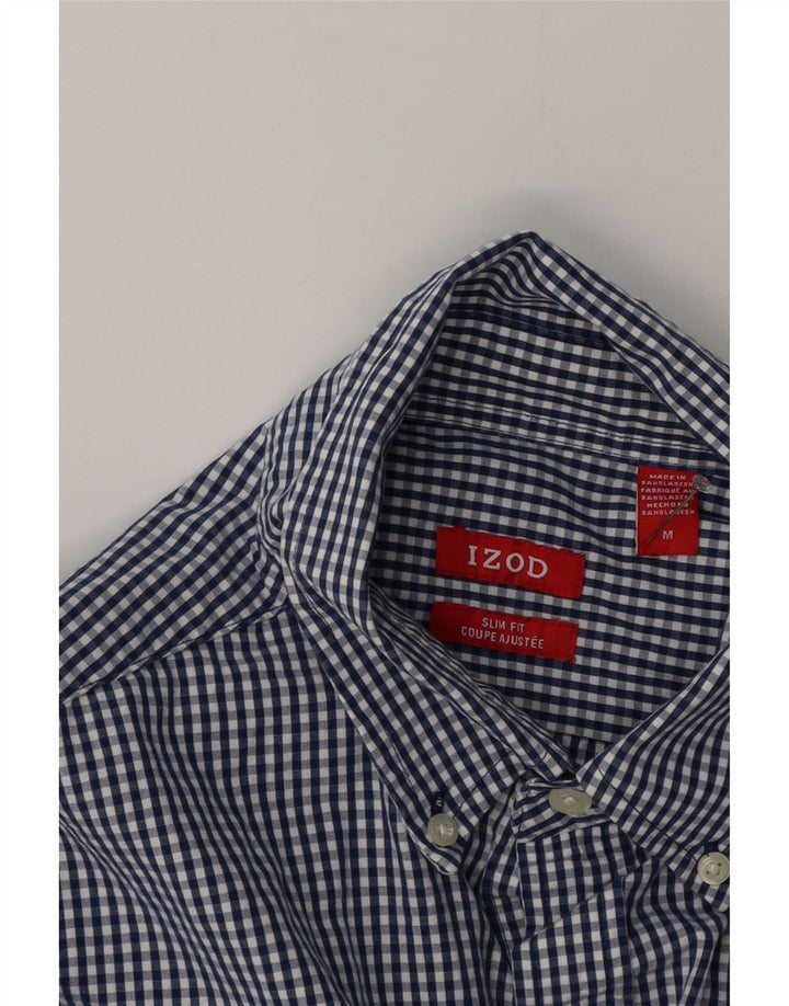 Izod Męska koszula Coupe Ajustee Slim Fit, bawełniana w kratkę, w kolorze średniego błękitu