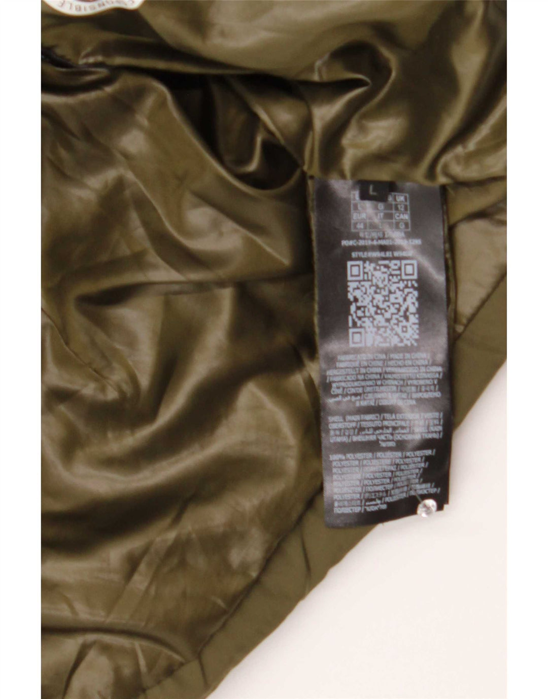 Damska wyściełana kurtka Guess Graphic UK 12, średni khaki, poliester