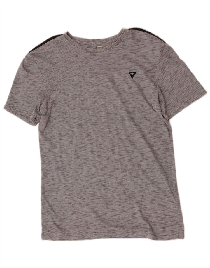 Męski T-shirt Guess, duży, szary, nakrapiany poliester