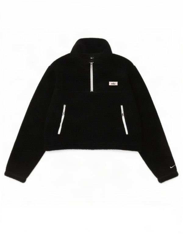 Damska kurtka polarowa Nike Therma-Fit Loose Fit z zamkiem 1/4 UK 16, duża czarna