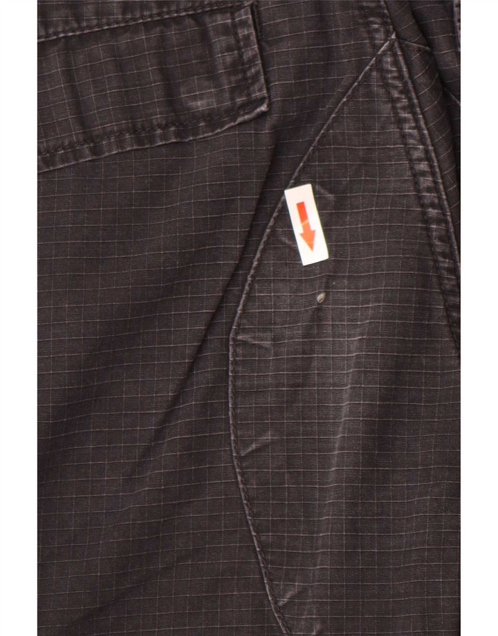Męskie spodnie Carhartt Straight Cargo W29 L32 Czarna bawełniana krata