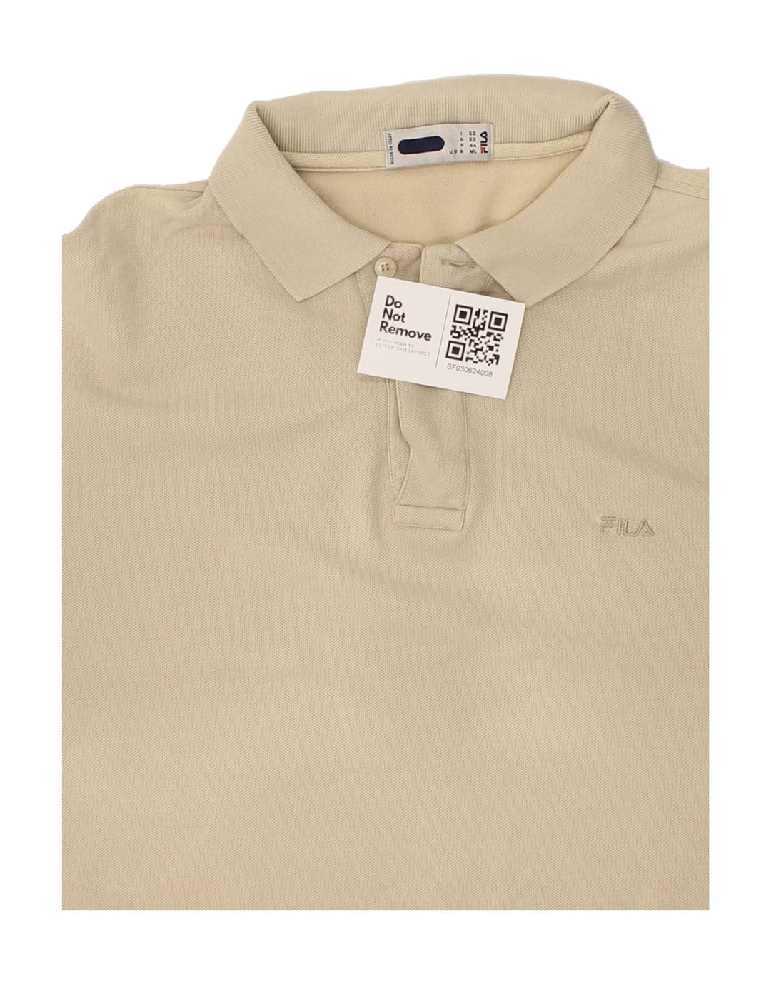 FILA Mens Polo Shirt IT 52 Large Beige Cotton Vintage Fila and Second-Hand Fila from Messina Hembry 