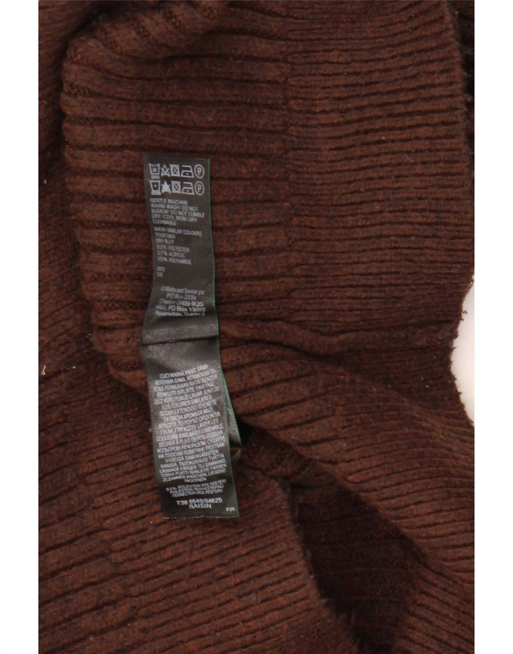 Marks & Spencer Krótki sweter damski, UK 10, mały, brązowy poliester