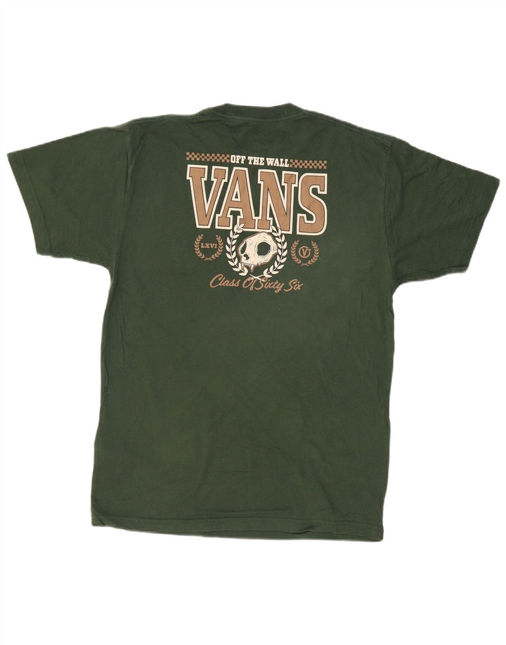 Męski T-shirt z grafiką VANS, bawełniany, średni zielony