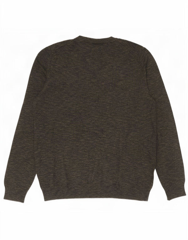 Męski sweter z okrągłym dekoltem Lyle & Scott, duży, bawełniany w kolorze khaki