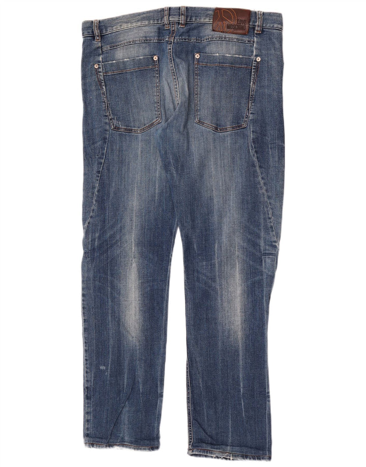 Męskie jeansy slim Moschino W38 L32 Niebieskie, bawełniane, klasyczne