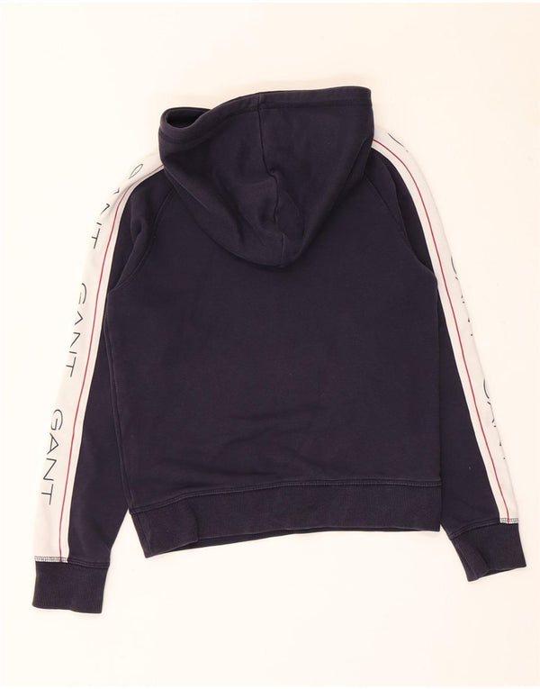 Gant Boys Graphic Hoodie Jumper 9-10 Years Navy Blue Colourblock Cotton