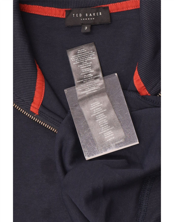 Męski sweter Ted Baker z zamkiem błyskawicznym, rozmiar 3, średni, granatowy, bawełniany