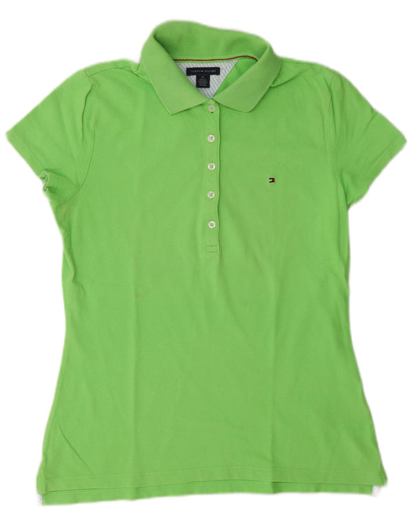 Damska koszulka polo Tommy Hilfiger UK 12, średnia, zielona bawełna