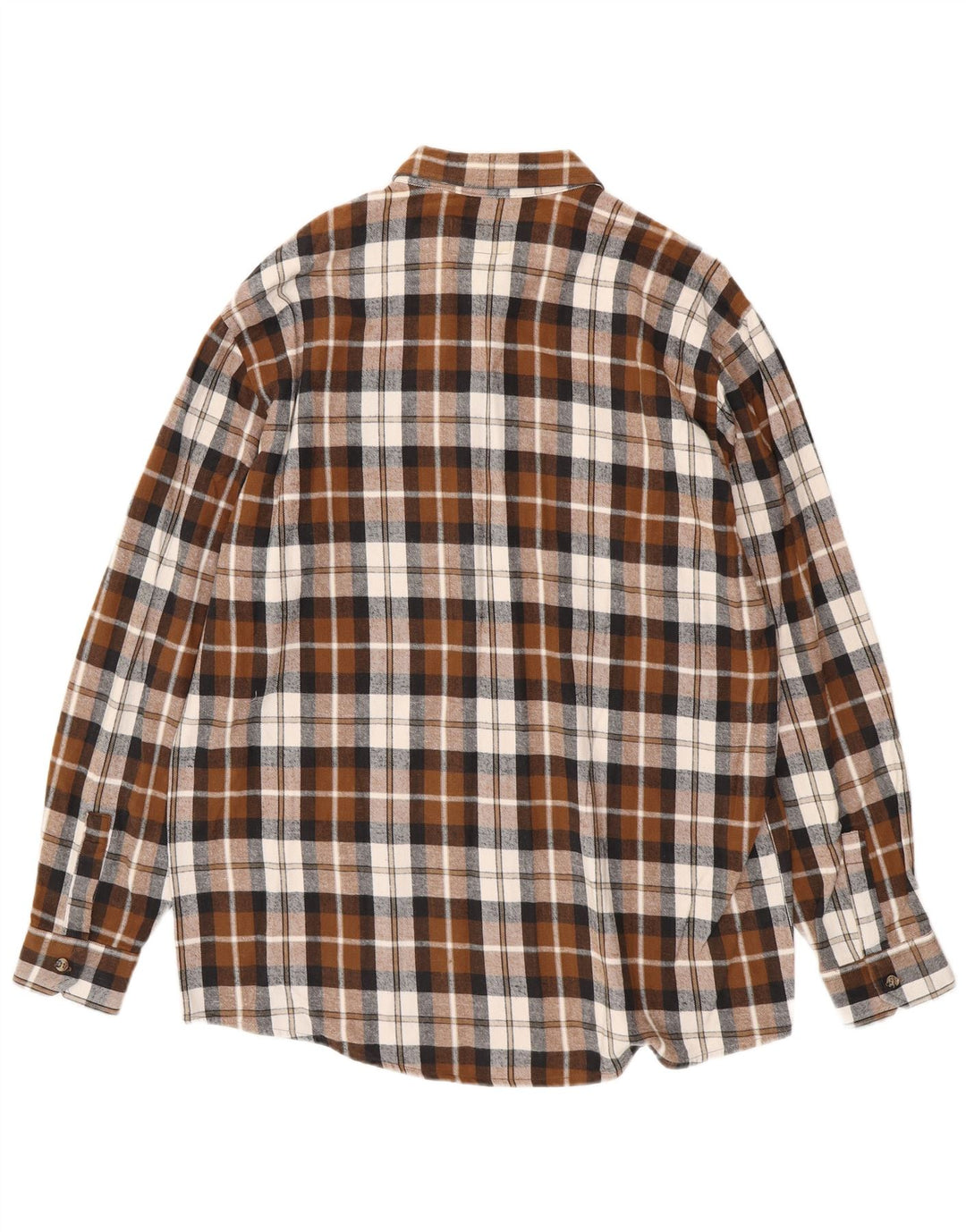 EUROPEAN PROJECT Męska koszula flanelowa w dużą brązową kratę, bawełniana