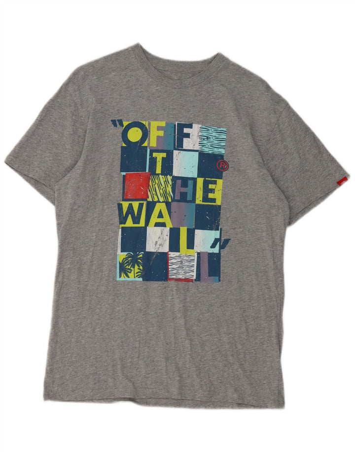 Męski T-shirt z grafiką Vans, średnioszary, bawełniany