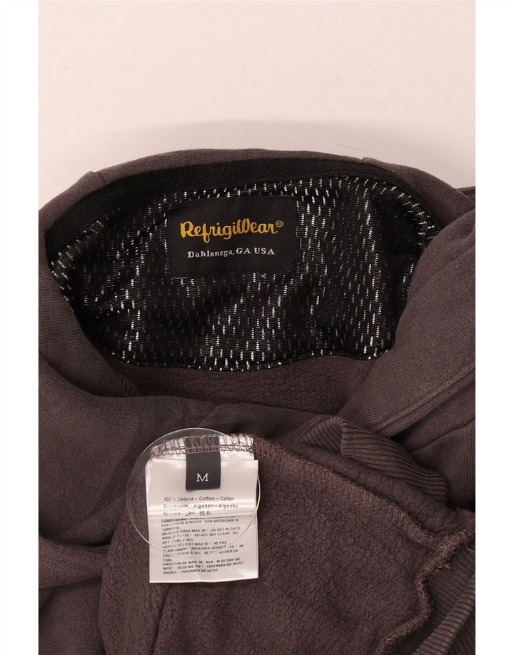 Męski sweter z kapturem i grafiką Refrigiwear, średnioszary, bawełniany