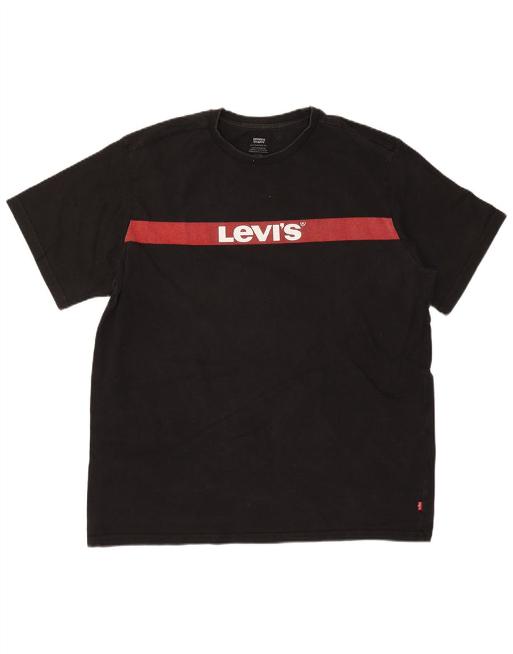 Męska koszulka z grafiką Levi's Top XL, czarna bawełna