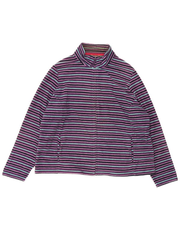 Damska kurtka polarowa Marks & Spencer UK 22 2XL Fioletowy poliester w paski