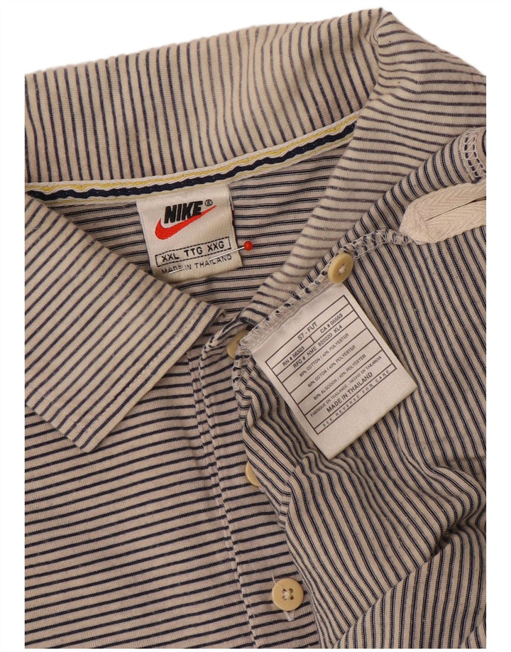 Męska koszulka polo Nike 2XL Szara, bawełniana w paski