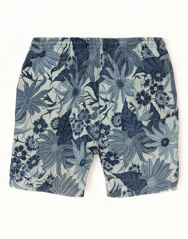 Goose & Gander Mens Swimming Shorts IT 50 Large Blue Floral Cotton
