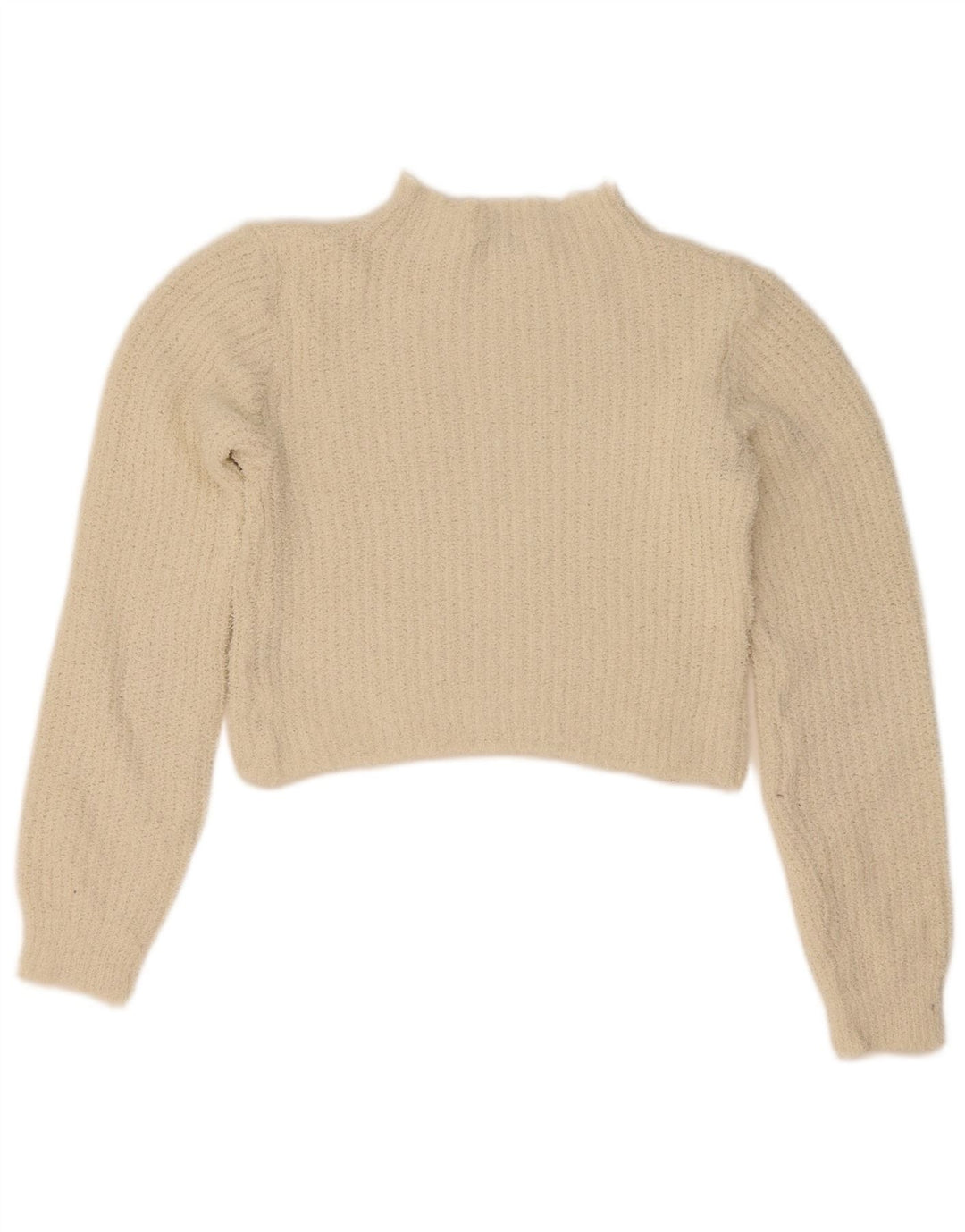 Damski sweter z golfem Zara UK 10, mały, złamany biały poliester