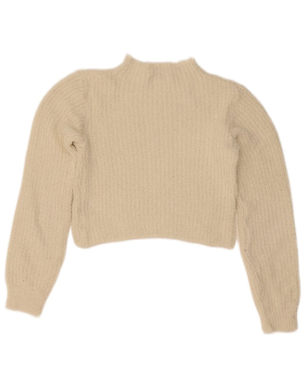 Damski sweter z golfem Zara UK 10, mały, złamany biały poliester