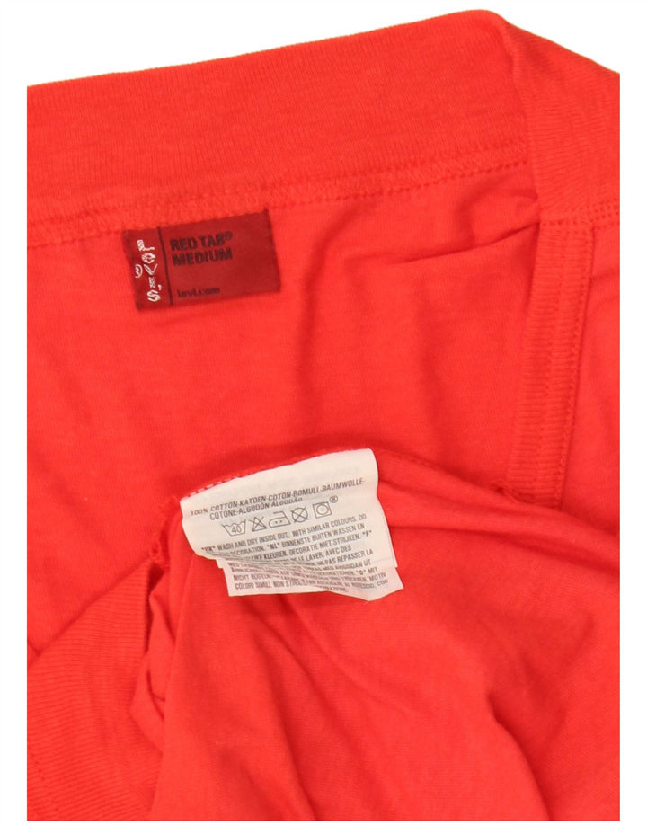 Damski sweter LEVI'S z dekoltem w kształcie litery V, UK 12, średni czerwony, bawełniany