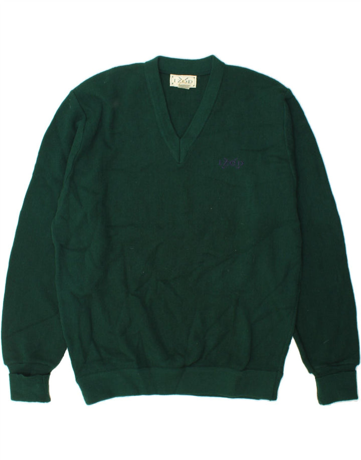 IZOD Mens V-Neck Jumper Sweater XL Green Acrylic Vintage Izod and Second-Hand Izod from Messina Hembry 