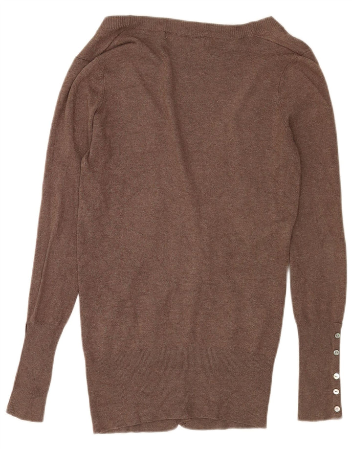 Sweter damski Zara UK 12 Średni brązowy sztuczny jedwab