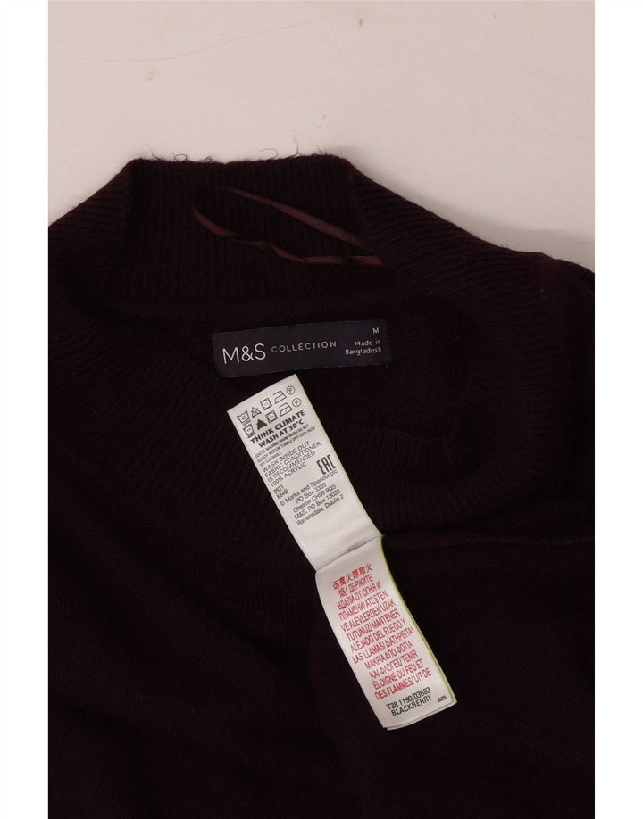 Marks & Spencer Damski sweter z golfem, UK 14, średni burgund