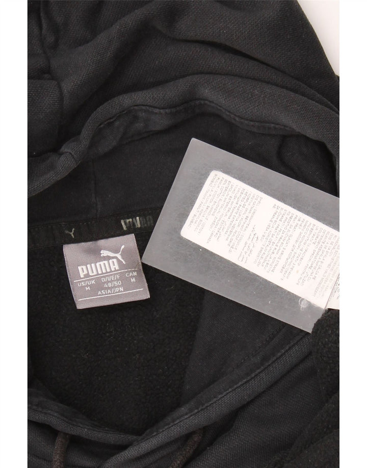 Męski sweter z kapturem i grafiką PUMA, średni czarny, bawełniany