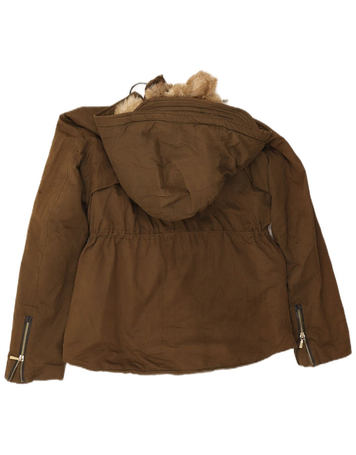 Kurtka damska Zara Trafaluc Sherpa Oversize Parka UK 10 Small Khaki