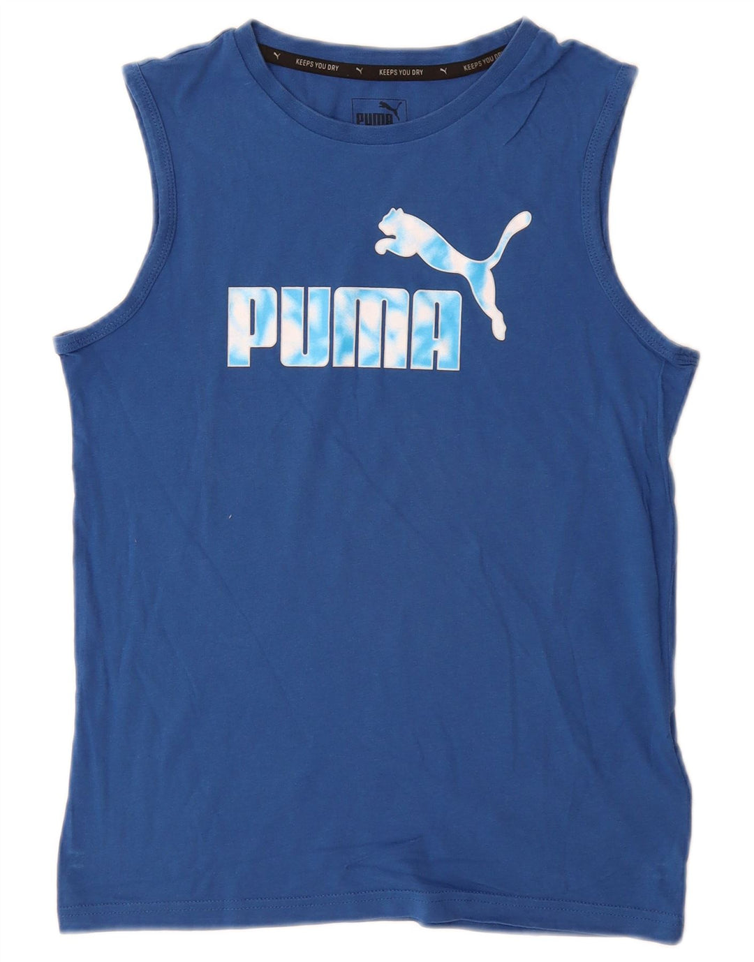 PUMA Boys Graphic Vest Top 13-14 Years Blue Cotton