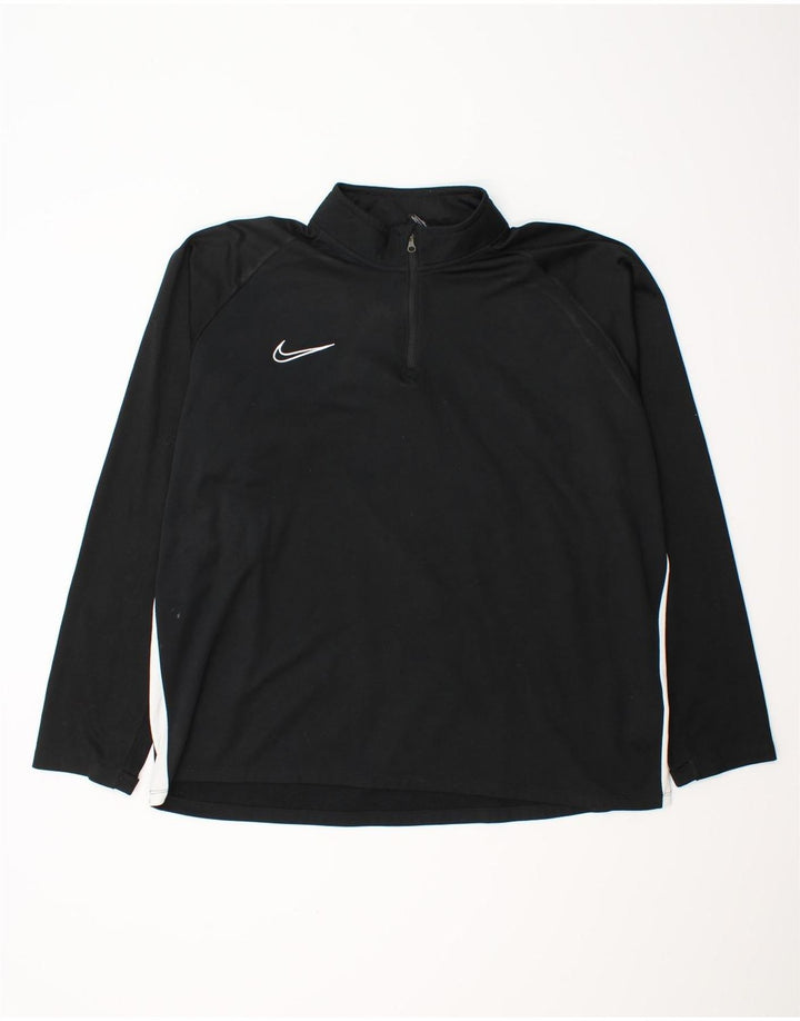 Męski dres NIKE Dri Fit z zamkiem błyskawicznym i zamkiem błyskawicznym, 2XL, czarny, z blokami kolorów