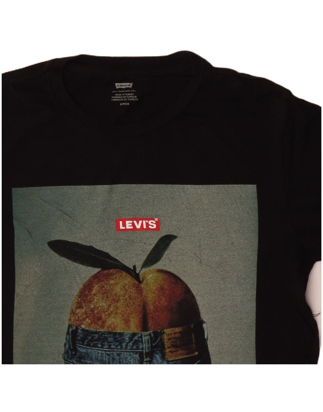 Męski T-shirt z grafiką LEVI'S, mały, czarny, bawełniany