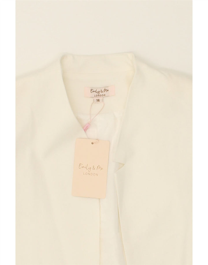 VINTAGE Womens Bolero Jacket UK 14 Large White Polyester Vintage Vintage and Second-Hand Vintage from Messina Hembry 