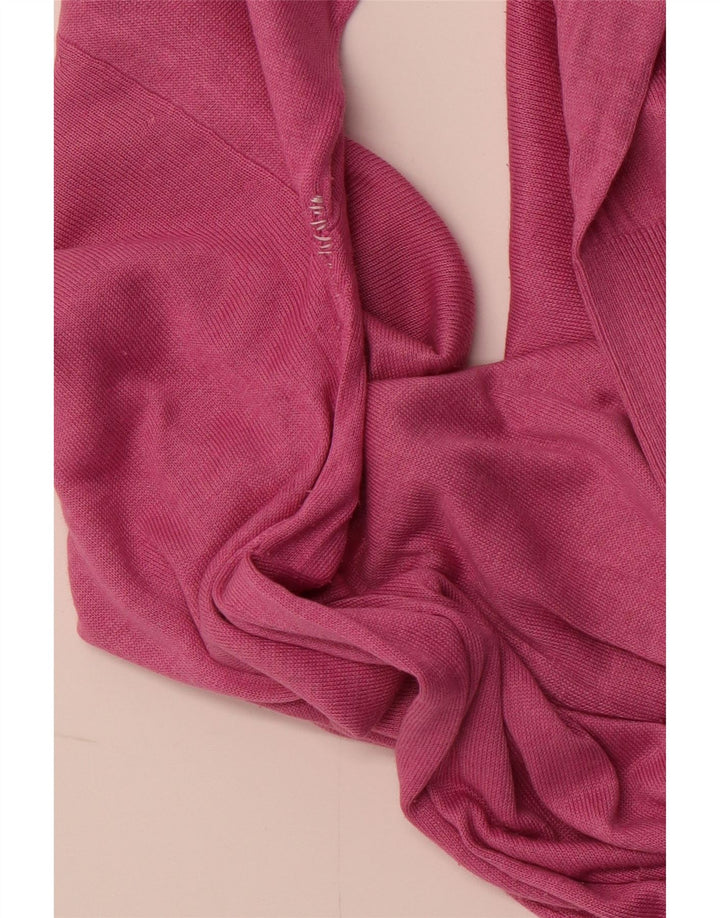 MASSIMO DUTTI Damski sweter z dekoltem w łódkę, UK 14, średni różowy jedwab