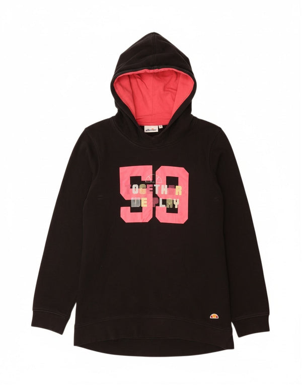 Dziewczęcy sweter z kapturem i grafiką ELLESSE 13-14 lat, czarny