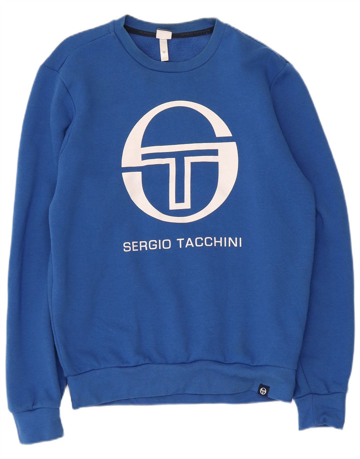 Męska bluza z grafiką Sergio Tacchini, średnioniebieska, bawełniana