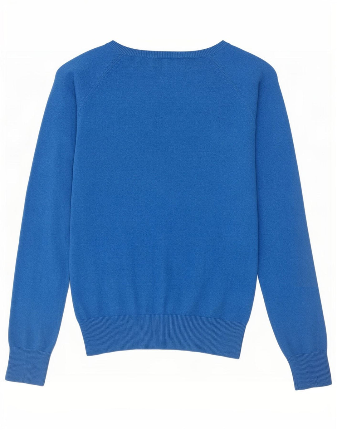 Sweter damski Zara z dekoltem w kształcie litery V, UK 12, średni niebieski, bawełniany