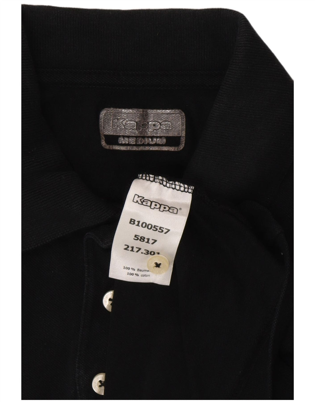 Męska koszulka polo KAPPA, średnia czarna, bawełniana