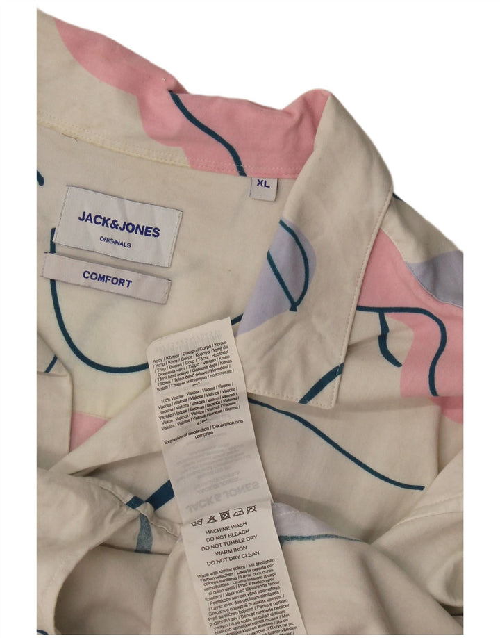 Koszula męska Jack & Jones Comfort Fit z krótkim rękawem XL, XL, biała