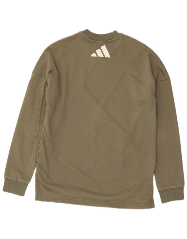 Adidas Dziewczęca bluza z grafiką, 14-15 lat, bawełna khaki