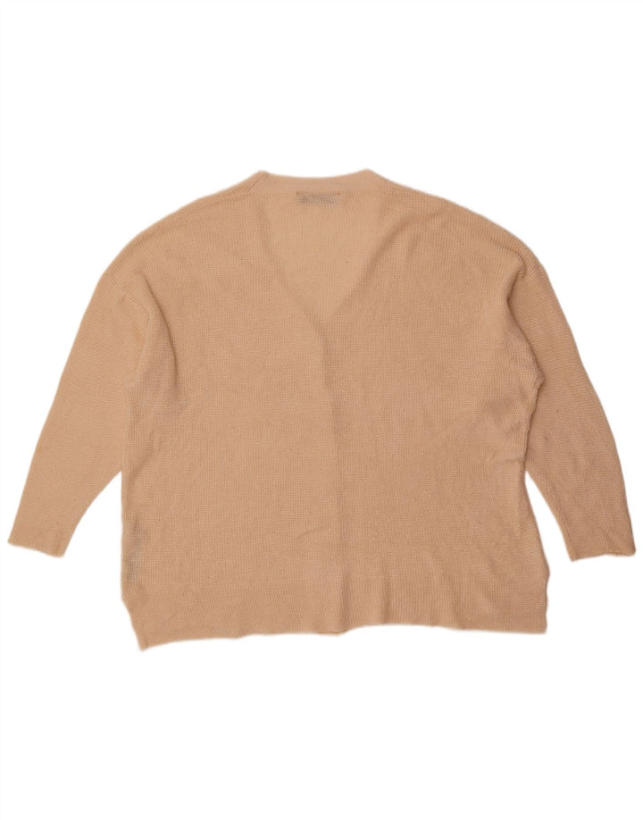 Damski sweter oversize z rękawem 3/4 Zara UK 14, średni złamanej bieli