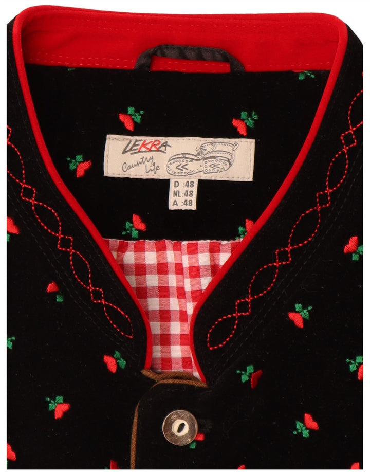 Aksamitna kamizelka męska LEKRA IT 48 Mała czarna w kwiaty